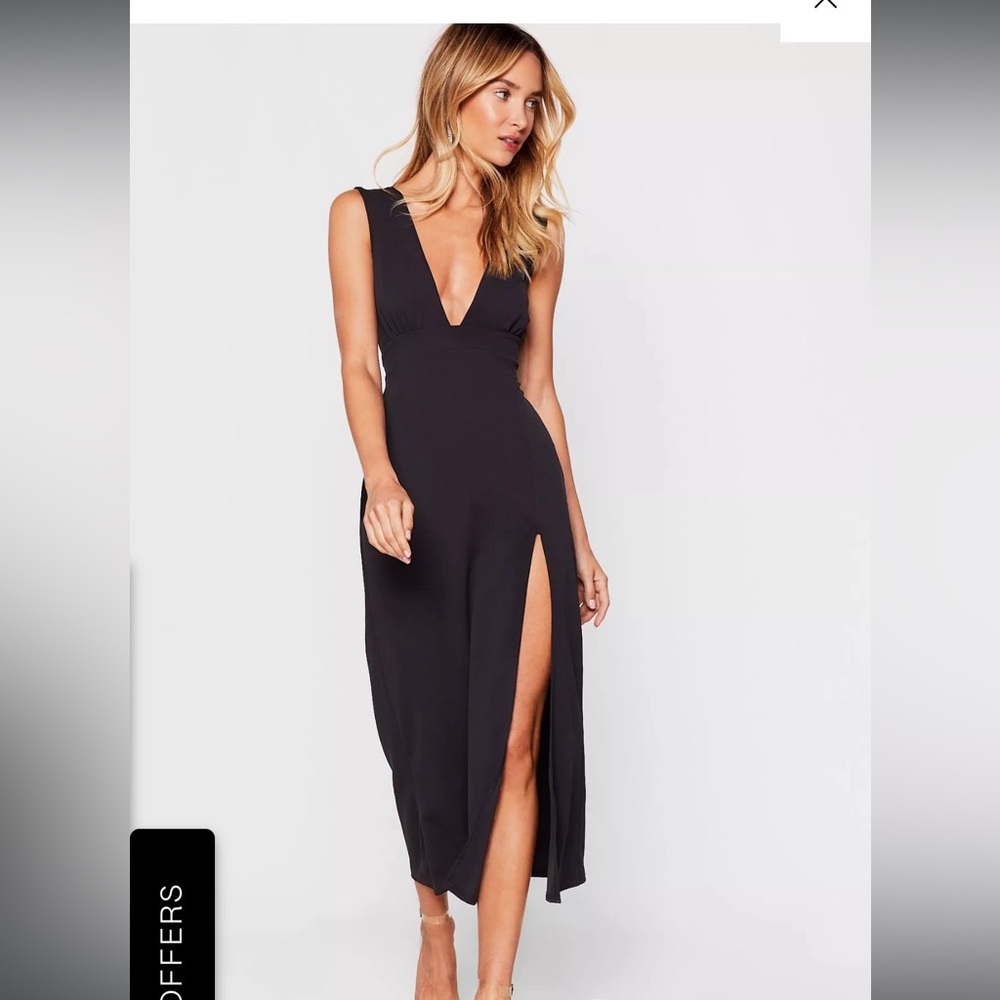 Nasty Gal Black Midi Dress